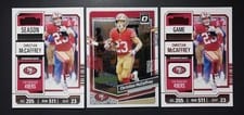 2023 Panini Contenders Christian McCaffrey Red #87 card