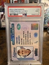 2023 Panini Contenders License to Dominate Christian McCaffrey #26 card