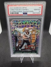 2023 Panini Donruss Optic International Downtown Christian McCaffrey #9 card