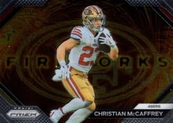 2023 Panini Prizm Fireworks Christian McCaffrey #12 card