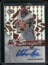 2022 Panini Mosaic Scripts Christian Okoye #S-CO card