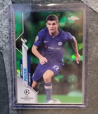 2019 Topps Chrome UEFA Champions League Sapphire Christian Pulisic Green #47 card
