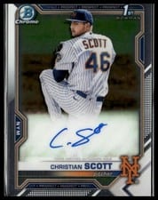 2021 Bowman Draft Chrome Draft Autographs Christian Scott #CDA-CS card