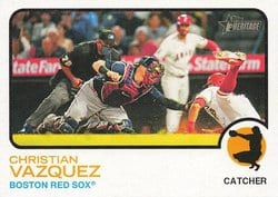 2022 Topps Heritage Base Set Christian Vazquez #213 card