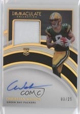 2022 Panini Immaculate Collection Christian Watson Patch Autograph Gold #112 card