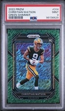 2022 Panini Prizm Christian Watson Green Shimmer #314 card