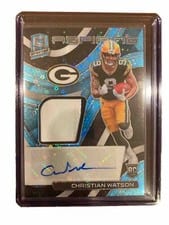 2022 Panini Spectra Aspiring Patch Autographs Christian Watson #APA-CWA card