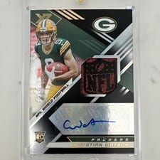 2022 Panini XR Rookie Swatch Autographs Christian Watson #RSA-CW card