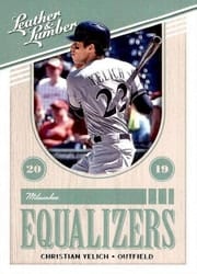 2019 Panini Leather & Lumber Equalizers Christian Yelich #EQ-12 card