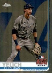 2019 Topps Chrome Update Base Set Christian Yelich #77 card