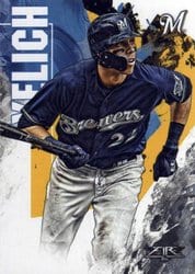 2019 Topps Fire Base Set Christian Yelich #18 card