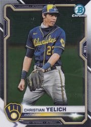 2021 Bowman Chrome Base Set Christian Yelich #22 card