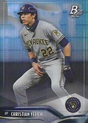 2021 Bowman Platinum Base Set Christian Yelich #95 card