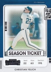 2021 Panini Contenders Base Set Christian Yelich #9 card