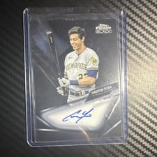 2021 Topps Chrome Black Autographs Christian Yelich #CBA-CY card