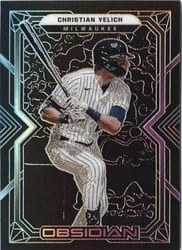 2022 Panini Chronicles Obsidian Christian Yelich #48 card