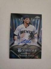 2022 Topps Chrome Pinstriped Autographs Christian Yelich #PA-CY card