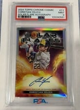 2024 Topps Cosmic Chrome Solar Flares Autographs Christian Yelich #SFA-CY card