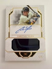 2024 Topps Definitive Collection Helmet Autographs Christian Yelich #DHCAV-CY card