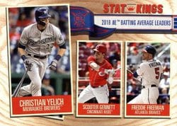 2019 Topps Big League Base Set Christian Yelich / Scooter Gennett / Freddie Freeman #358 card