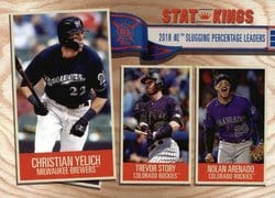 2019 Topps Big League Base Set Christian Yelich / Trevor Story / Nolan Arenado #360 card