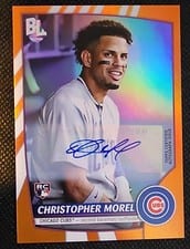 Christopher Morel 2023 Topps Big League Electric Orange Autographs card