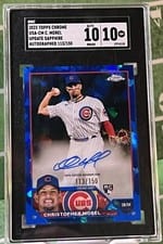2023 Topps Chrome Update Sapphire Edition Autographs Christopher Morel #USA-CM card