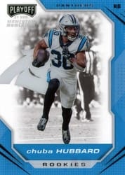 2021 Panini Chronicles Playoff Momentum Rookies Chuba Hubbard #PMR-30 card