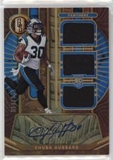 2021 Panini Gold Standard Rookie Jersey Autographs Triple Chuba Hubbard #296 card