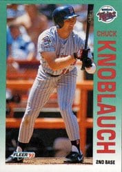 1992 Fleer Base Set Chuck Knoblauch #206 card