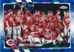 2021 Topps Chrome Sapphire Edition Base Set Cincinnati Reds #587 card