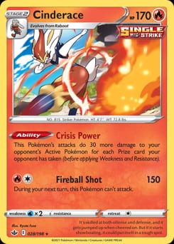 Chilling Reign Cinderace #28 card