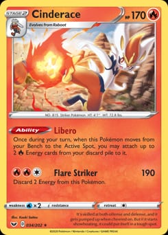 Sword & Shield Cinderace #34 card