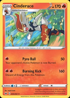 2020 Sword & Shield Cinderace #35 card