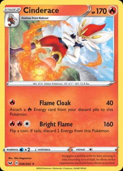 Sword & Shield Cinderace #36 card