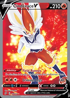 2020 Rebel Clash Cinderace V #178 card