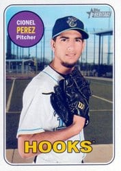 2018 Topps Heritage Minor League Base Set Cionel Perez #155 card