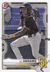 2021 Bowman Prospects CJ Abrams #BP-14 card