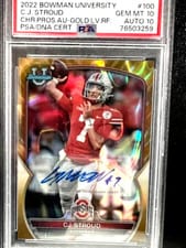 2022 Bowman Chrome University CJ Stroud #100 card