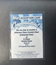 2025 Topps Signature Class Veterans Class Crystal Clear Autographs CJ Stroud #VCCCA-CS card