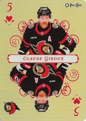2025-26 O-Pee-Chee Playing Cards Claude Giroux #5-HEARTS card