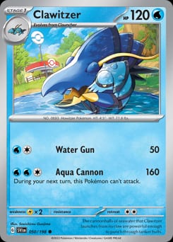 Scarlet & Violet Clawitzer #50 card