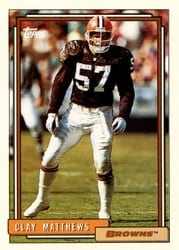 1992 Topps Base Set Clay Matthews #205 card
