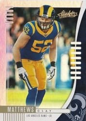 2019 Panini Absolute Base Set Clay Matthews #89 card