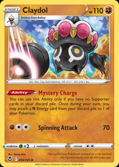 Silver Tempest Claydol #94 card