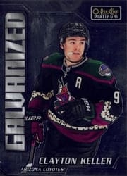2022-23 O-Pee-Chee Platinum Galvanized Clayton Keller #G-18 card