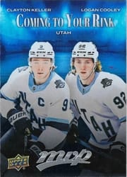 2025-26 Upper Deck MVP Coming to Your Rink Clayton Keller/Logan Cooley #CR-28 card