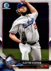 2018 Bowman Chrome Base Set Clayton Kershaw #98 card