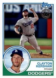 2018 Topps 1983 Topps Baseball 35th Anniversary Clayton Kershaw #83-16 card
