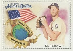 2018 Topps Allen & Ginter World Talent Clayton Kershaw #WT-48 card